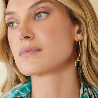 Chateau Hoop Earrings Navy - dolly mama boutique