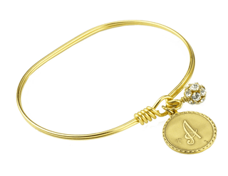 Initial Medallion Bangle - dolly mama boutique