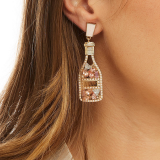 Crystal Embellished Earrings - dolly mama boutique