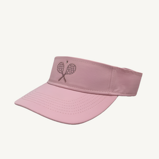 Serena Sport Tech Visor with Crystal Tennis Racquets & Ball - dolly mama boutique