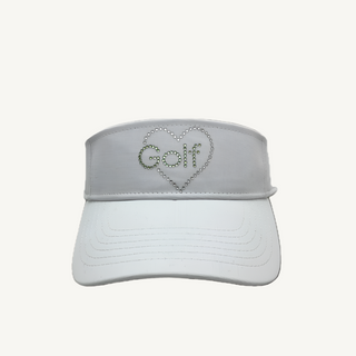 Serena Sport Tech Visor with Crystal "Golf" Heart - dolly mama boutique
