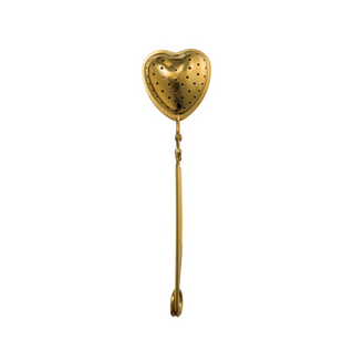 Tea Strainer Heart Shaped Gold - dolly mama boutique