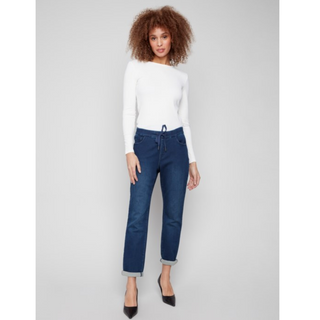 Knit Denim Jogger Pant - dolly mama boutique