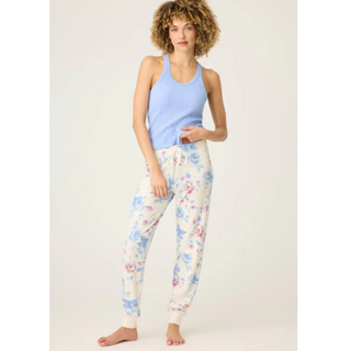 Rose Print Waffle Knit Lounge Pant - dolly mama boutique