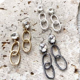 Edgy Crystal Dangle Earring - dolly mama boutique