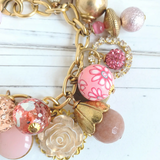 Peony Pink Charm Bracelet - dolly mama boutique