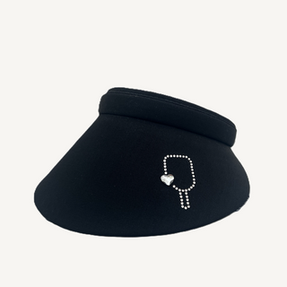 Bridgitte Visor with Crystal Heart & Pickleball Paddle - dolly mama boutique