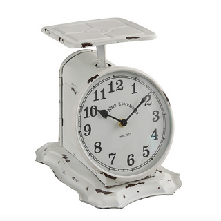 Vintage Scale Clock - White - dolly mama boutique