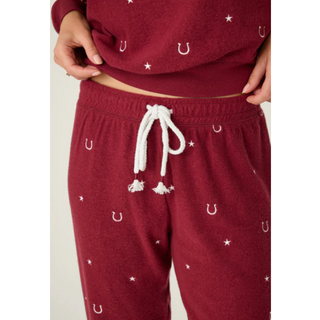 Hold Your Horses Embroidered Lounge Pant - dolly mama boutique