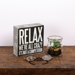 ”We’re All Crazy” Box Sign - dolly mama boutique