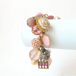 Peony Pink Charm Bracelet - dolly mama boutique