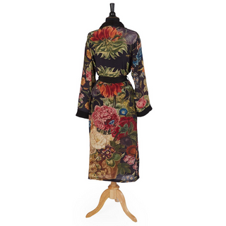 Primula Print Black Robe - dolly mama boutique