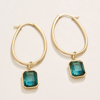 Chateau Hoop Earrings Navy - dolly mama boutique