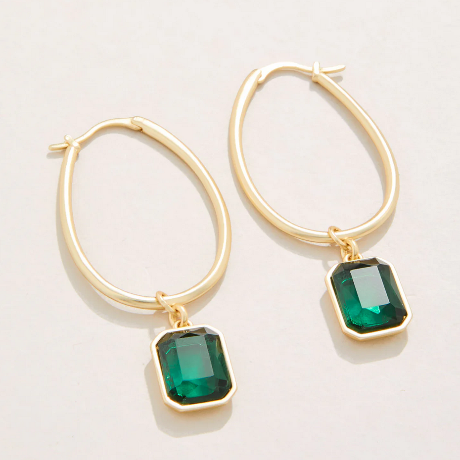 Satta Hoop Earring Forest Green - Elk Accessories