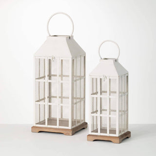 White Metal Lanterns - dolly mama boutique