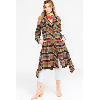 Coco Plaid Trench Coat - dolly mama boutique