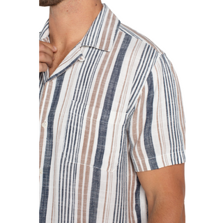 Men's Striped Button-Up Shirt - dolly mama boutique
