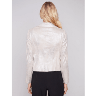 Faux Leather Foil Moto Jacket - dolly mama boutique