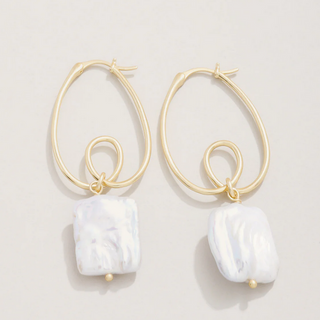 Loopy Hoop Pearl Earrings - dolly mama boutique