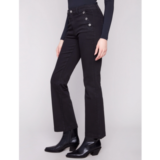 Flared Jean with Brass Buttons - dolly mama boutique