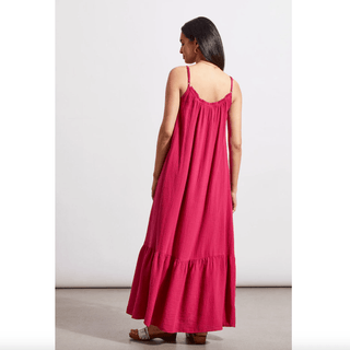Frilled Maxi Dress - Deep Pink - dolly mama boutique