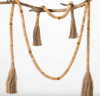 Wood Bead Tassle Garlands - dolly mama boutique