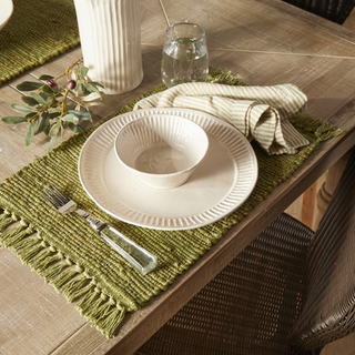 Rae Fringe Placemat - Green - dolly mama boutique