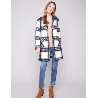 Plaid Boucle Car Coat - dolly mama boutique