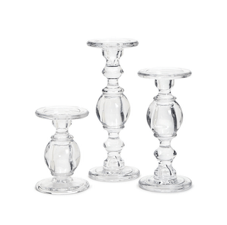 Glass Pedestal Candleholders - dolly mama boutique
