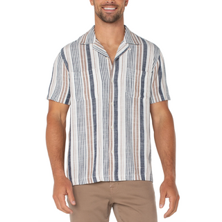 Men's Striped Button-Up Shirt - dolly mama boutique