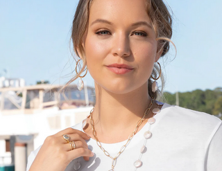 Pearl-Drop Hoop Earrings - dolly mama boutique