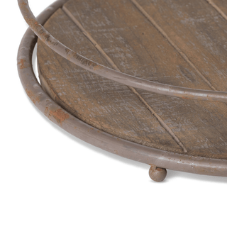 Round Wooden Tray with Handles - dolly mama boutique