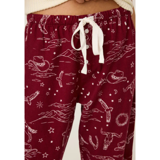 Cowboy Print Flannel Pant - dolly mama boutique