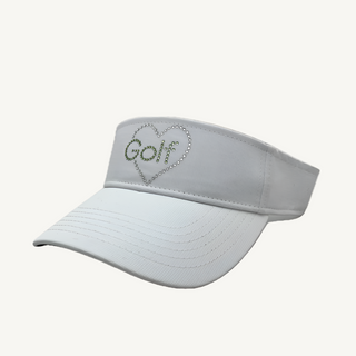 Serena Sport Tech Visor with Crystal "Golf" Heart - dolly mama boutique