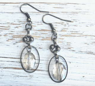 Vintage Oval Drop Earrings - dolly mama boutique