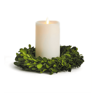 Living Boxwood Candle Wreath - dolly mama boutique