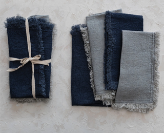 Fringed Linen-Blend Napkins - dolly mama boutique