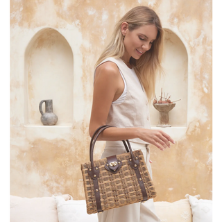 Large Rattan Riviera Handbag - dolly mama boutique
