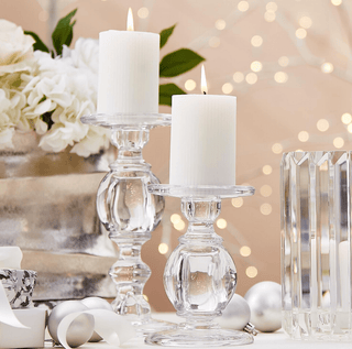 Glass Pedestal Candleholders - dolly mama boutique