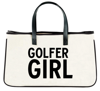 Golfer Girl Canvas Tote - dolly mama boutique