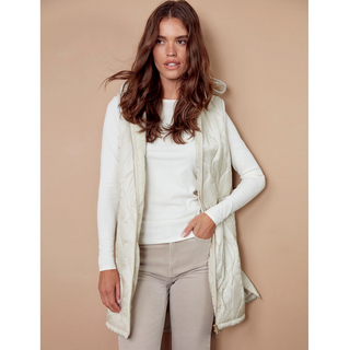 Pearlized Puffer Vest with Hood - dolly mama boutique