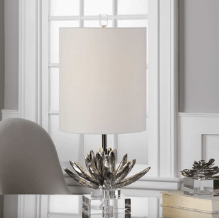 Silver Lotus Lamp - dolly mama boutique