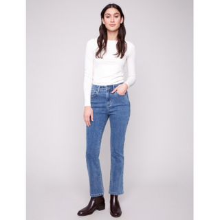 Bootcut 5-Pocket Jeans - Medium Blue - dolly mama boutique