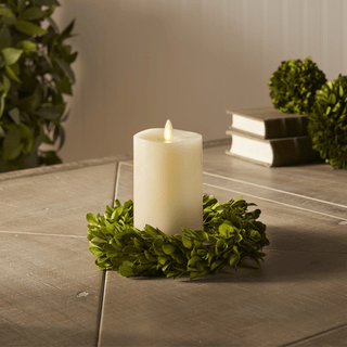 Living Boxwood Candle Wreath - dolly mama boutique