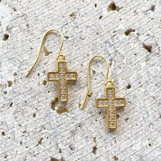 Cross Gold Earrings - dolly mama boutique
