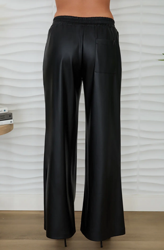 Vegan Leather Wide-Leg Pants