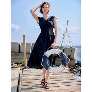 Elastic Waist Ruffle-Sleeve Dress - dolly mama boutique