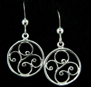 Silver Scrolled Swirl Earrings