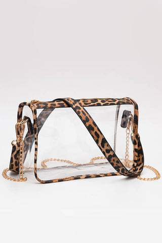 Clear Rectangle Stadium Bag - Leopard