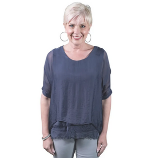 Adriana Raw-Edge Top - dolly mama boutique